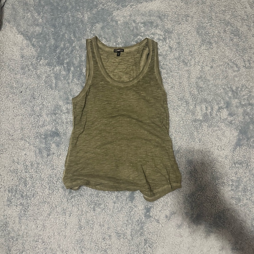 Express Olive Green Tank Top